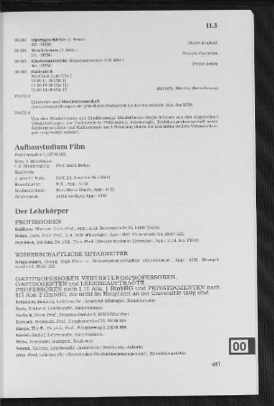 Aufbaustudium Film