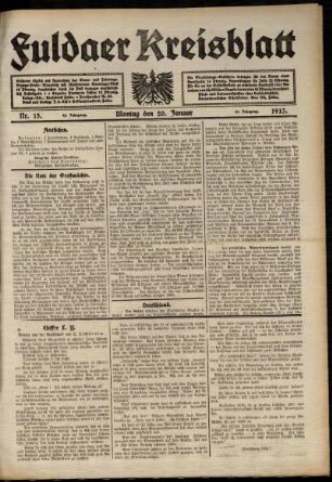 Ausgabe vom Montag, den 20. Januar 1913.