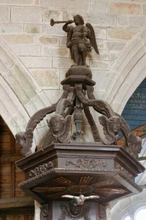Frankreich. Bretagne. Finistere. Plogonnec. Eglise Saint Thurien. 16 Jahrhundert. Kanzel