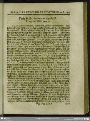 Feria St. Bartholomaei Apostoli. Evang. Luc. XXII. 24 - 30.