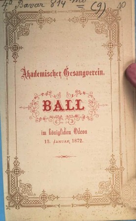 Ball im königlichen Odeon : 13. Januar 1872