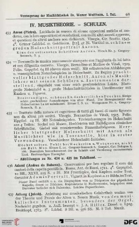 IV. Musiktheorie – Schulen (Nr. 433-1120)