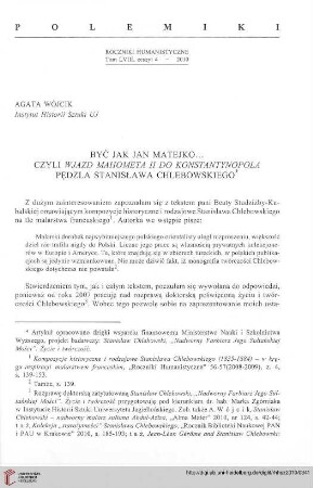58: Być jak Jan Matejko... czyli Wjazd Mahometa II do Konstantynopola : pędzla Stanisława Chlebowskiego