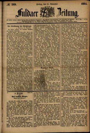 Ausgabe vom Freitag, den 21. November 1884.