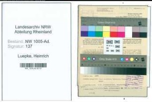 Entnazifizierung Heinrich Luepke , geb. 08.09.1901 (Angestellter)