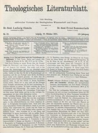 337-338 [Rezension] Ebeling, Erich, Tod und Leben nach den Vorstellungen der Babylonier