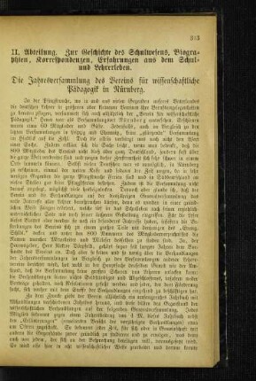 ¬Die¬ Jahresversammlung des Vereins für wissenschaftliche Pädagogik in Nürnberg