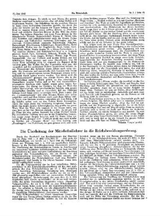 Die Überleitung der Mittelschullehrer in die Reichsbesoldungsordnung
