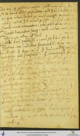 Handschriftliche Auflistung lateinisch-deutscher Wendungen