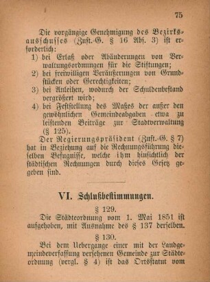 VI. Schlußbestimmungen.
