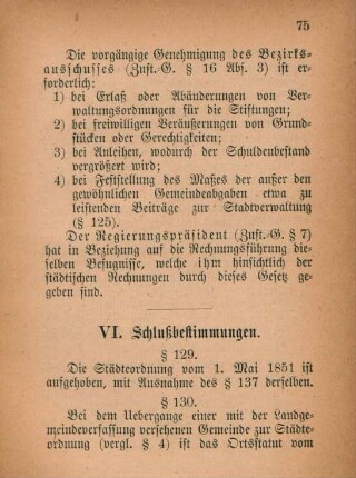 VI. Schlußbestimmungen.