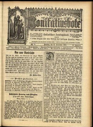 Erste Ausgabe vom Sonntag, den 21. September 1902.
