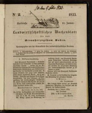 No 2. 11. Januar. 1833
