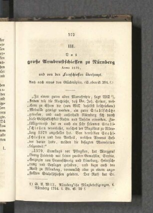 III. Das große Armbrustschiessen zu Nürnberg