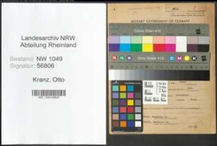 Entnazifizierung Otto Kranz , geb. 27.12.1905 (Landwirt)