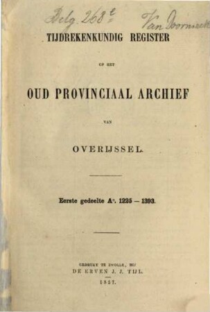 Tijdrekenkundig register op het oud provinciaal archief van Over-Ijssel, 1