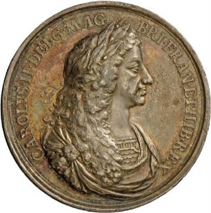 Medaille auf die Hochzeit König Karls II. von England mit Katharina von Portugal, 1662