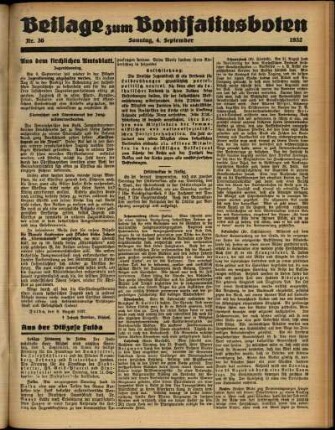 Zweite Ausgabe vom Sonntag, den 04. September 1932.