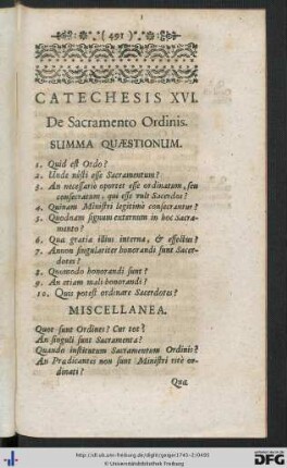Catechesis XVI. De Sacramento Ordinis.
