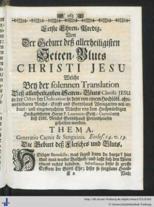 Letste Ehren-Predig.
