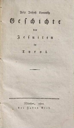 Geschichte der Jesuiten in Tyrol