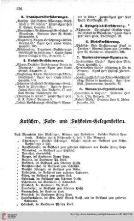 Kutscher=, Fahr= und Fußboten=Gelegenheiten
