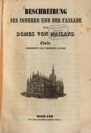 Beschreibung des Inneren und der Fassade des Domes von Mailand