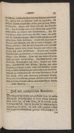 III Hoch und werthgeschätzte Anwesende!