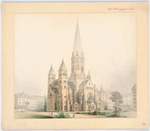 Kaiser-Wilhelm-Gedächtniskirche, Berlin-Charlottenburg: Perspektivische Ansicht