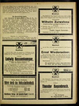 Nachruf : [Wilhelm Zurwehme]