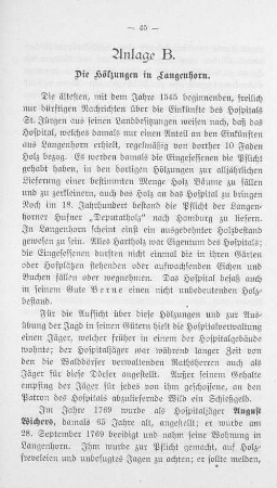 Anlage B. Die Hölzungen in Langenhorn.