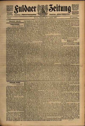 Zweite Ausgabe vom Samstag, den 30. Januar 1909.