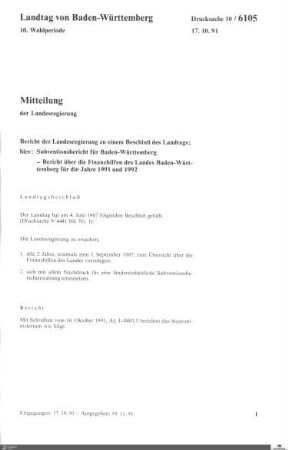 Subventionsbericht