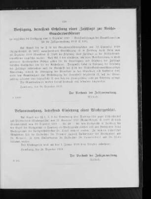 Verfügung, betreffend Erhebung eines Zuschlags zur Reichs-Grunderwerbsteuer