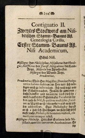 54-103, Contignatio II. Zweytes Stockwerck am Nisibitischen Stamm-Baums Ast. Genealogia Civilis.