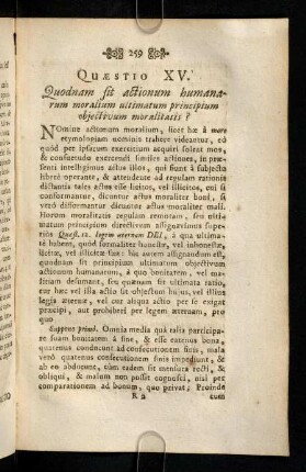 259-262, Quodnam sit actionum humanarum moralium ...
