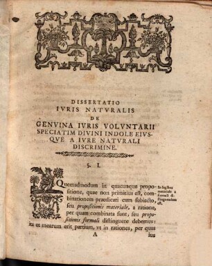 Dissertatio Ivris Natvralis De Genvina Ivris Volvntarii Speciatim Divini Indole Eivsqve A Ivre Natvrali Discrimine
