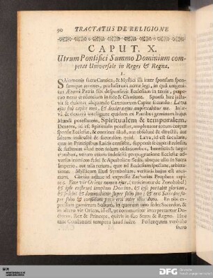 Caput. X. Utrum Pontifici Summo Dominium competat Universale in Reges & Regna.