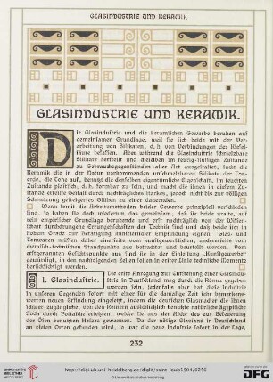 Glasindustrie und Keramik