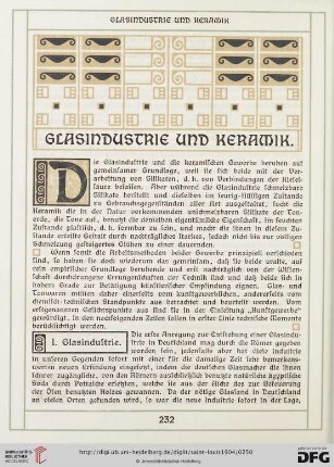 Glasindustrie und Keramik