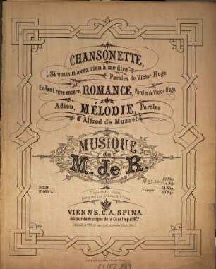 Chansonette : "Si vous n'avez rien à me dire" ; [op. 5]