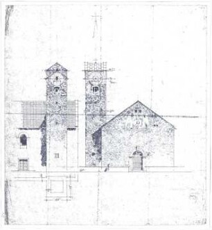 Döllgast, Hans; München; Kath. Pfarrkirche Heilig Blut - Turmgrundriss; Ansichten