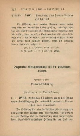 Erster Theil. Proceß-Ordnung