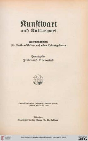33,2: Kunstwart und Kulturwart