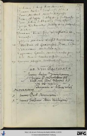 [fol. 142] Rektorat Johannes Andreas Zimmermann 1624/25