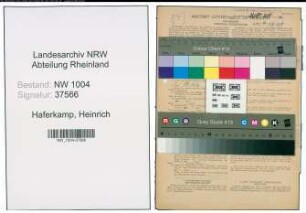 Entnazifizierung Heinrich Haferkamp , geb. 06.10.1914 (Regierungsrat)