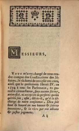 Compte rendu des constitutions des Jesuites