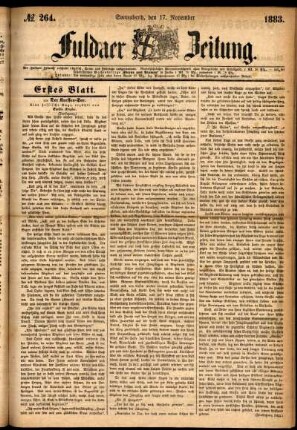 Ausgabe vom Samstag, den 17. November 1883.