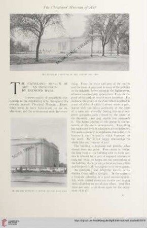 Vol. 60 (1916/1917) = No. 237: The Cleveland Museum of Art : an impression