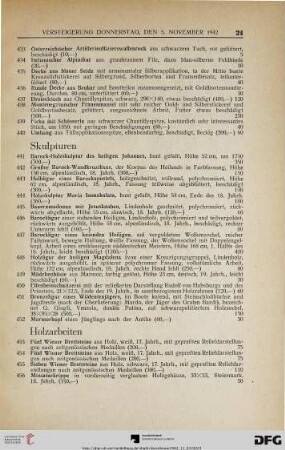 Holzarbeiten (Nr. 453-464)